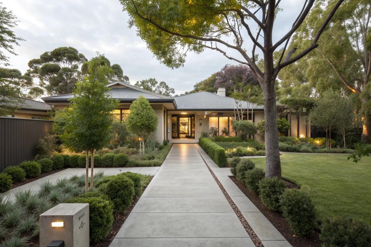Polished concrete pathway Belconnen residential property