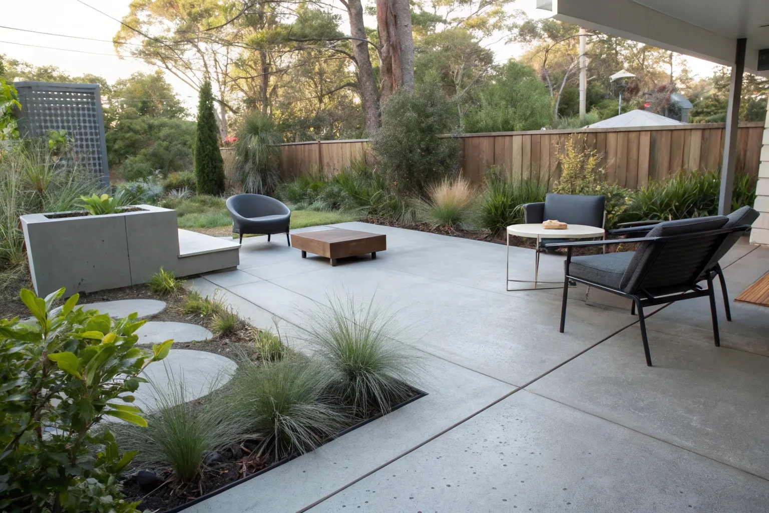 Reinforced concrete patio outdoor living area Canberra