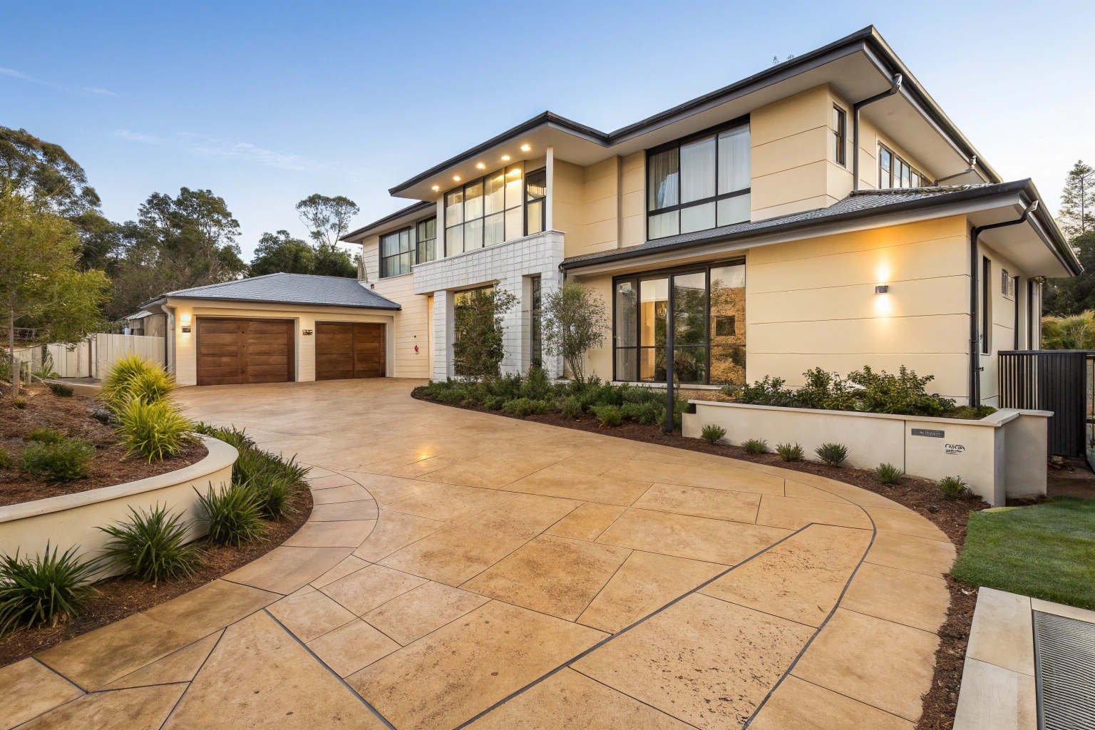 Stamped concrete driveway Canberra home
