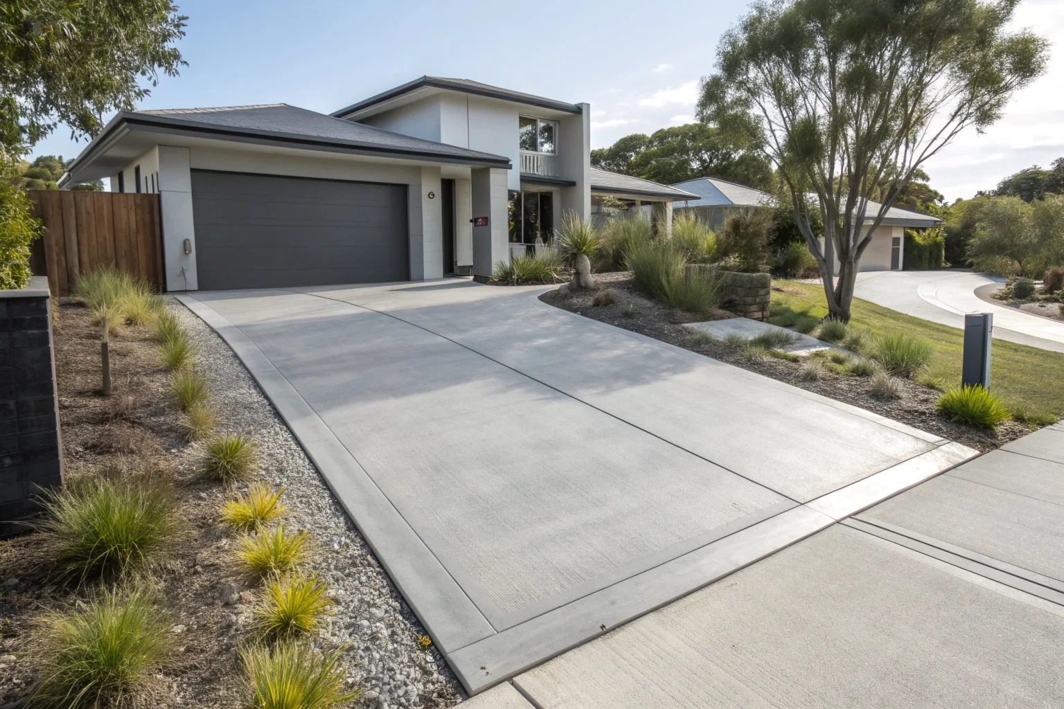 Reinforced concrete driveway Canberra residential home