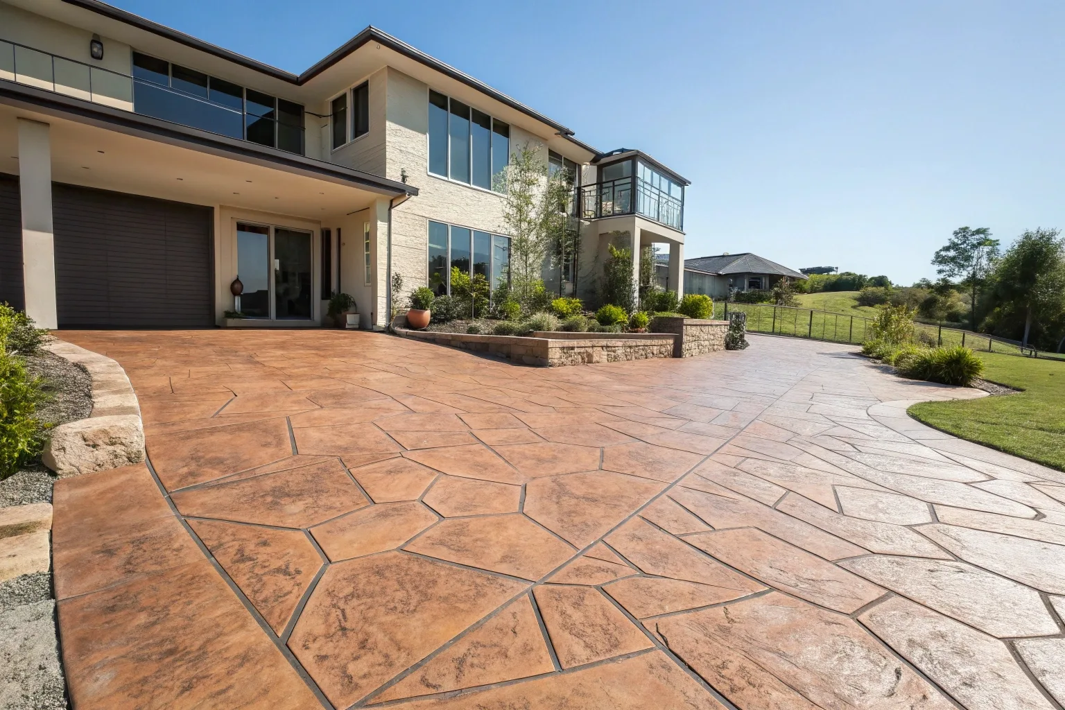 Stamped concrete driveway installation Canberra ACT