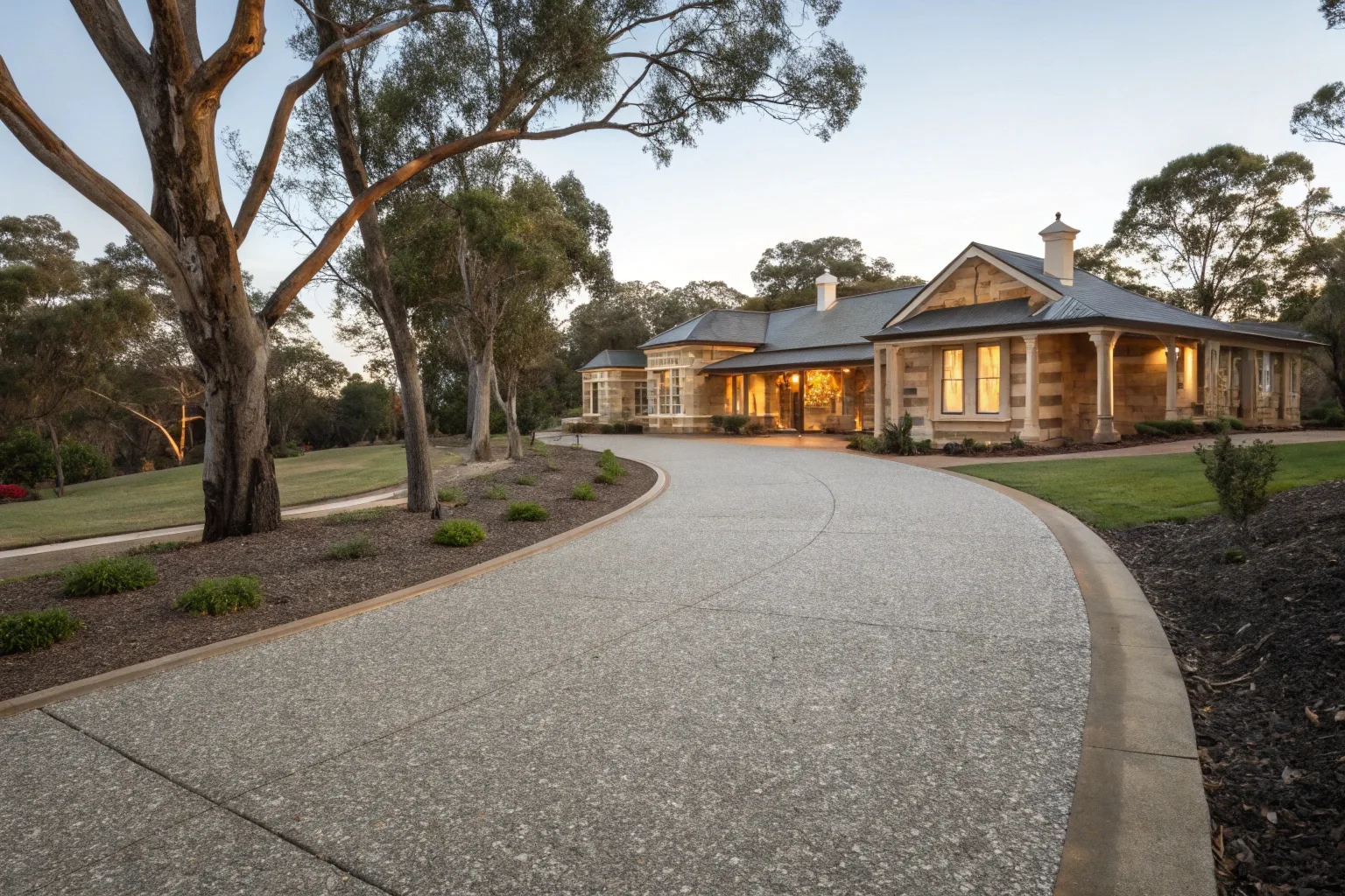 Concrete driveway Forrest ACT with exposed aggregate finish