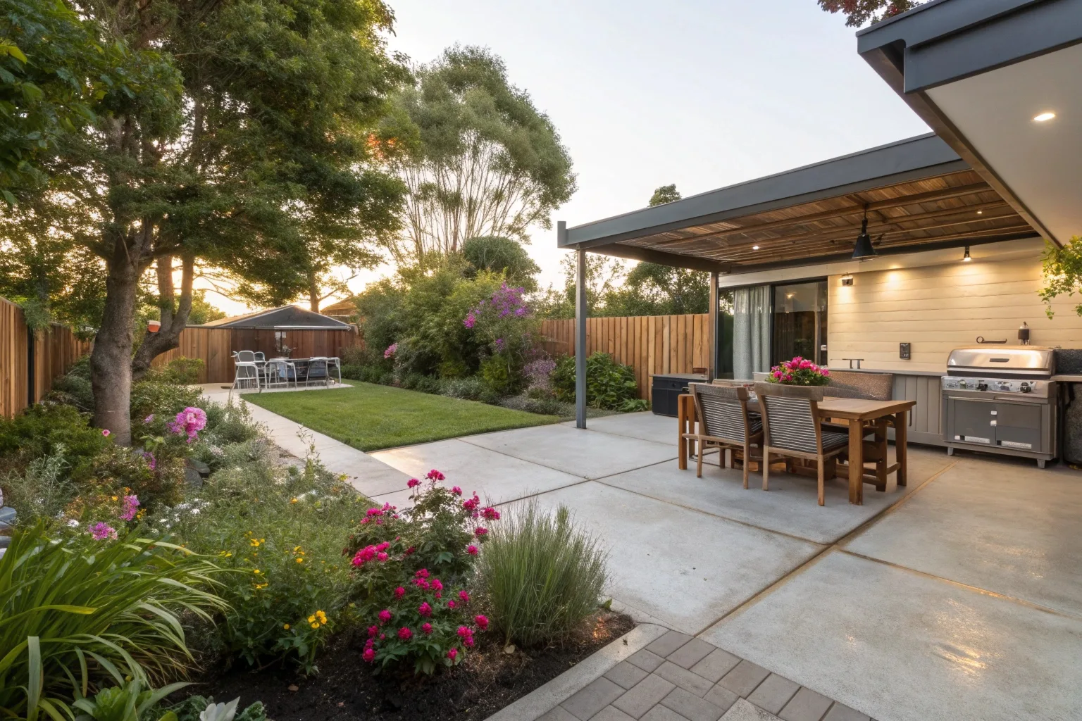 Polished concrete patio alfresco area Weston Creek