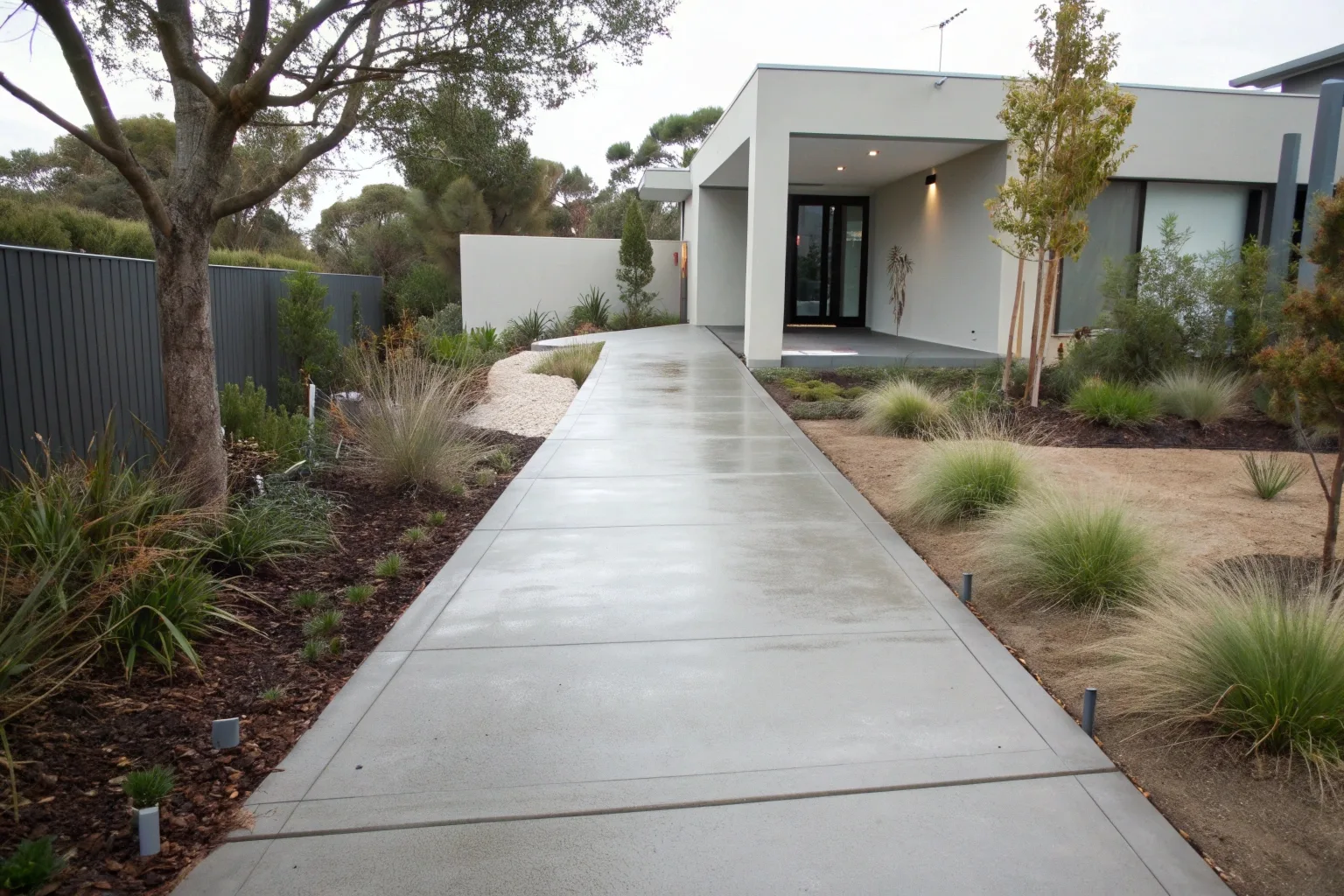 Concrete pathway installation Yarralumla residential property