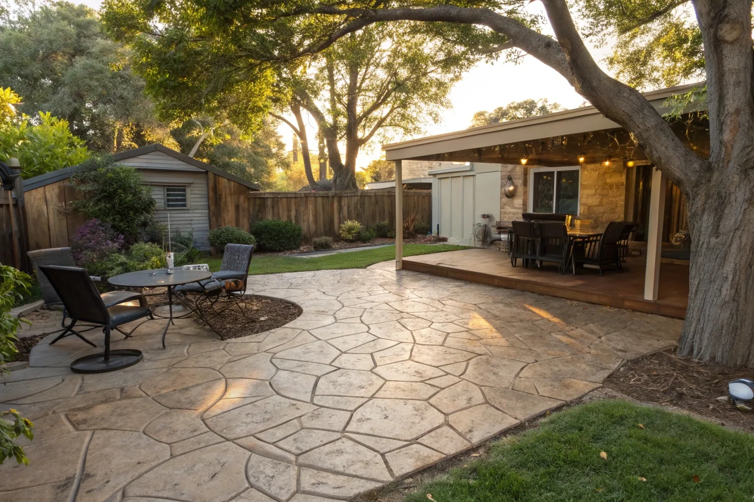 Stamped concrete patio installation in Pialligo Majura area